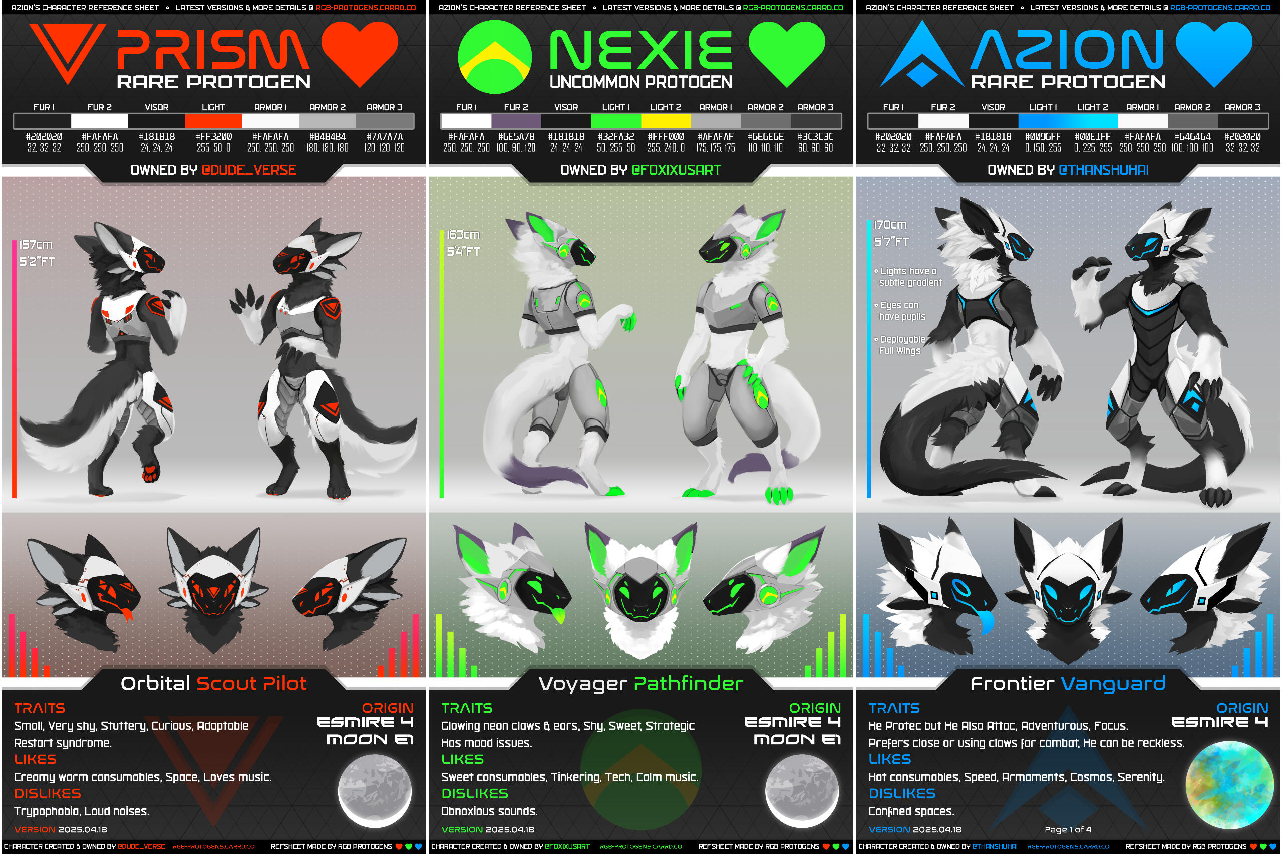 RGB Protogens Refsheets Preview